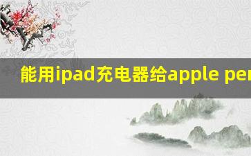 能用ipad充电器给apple pencil